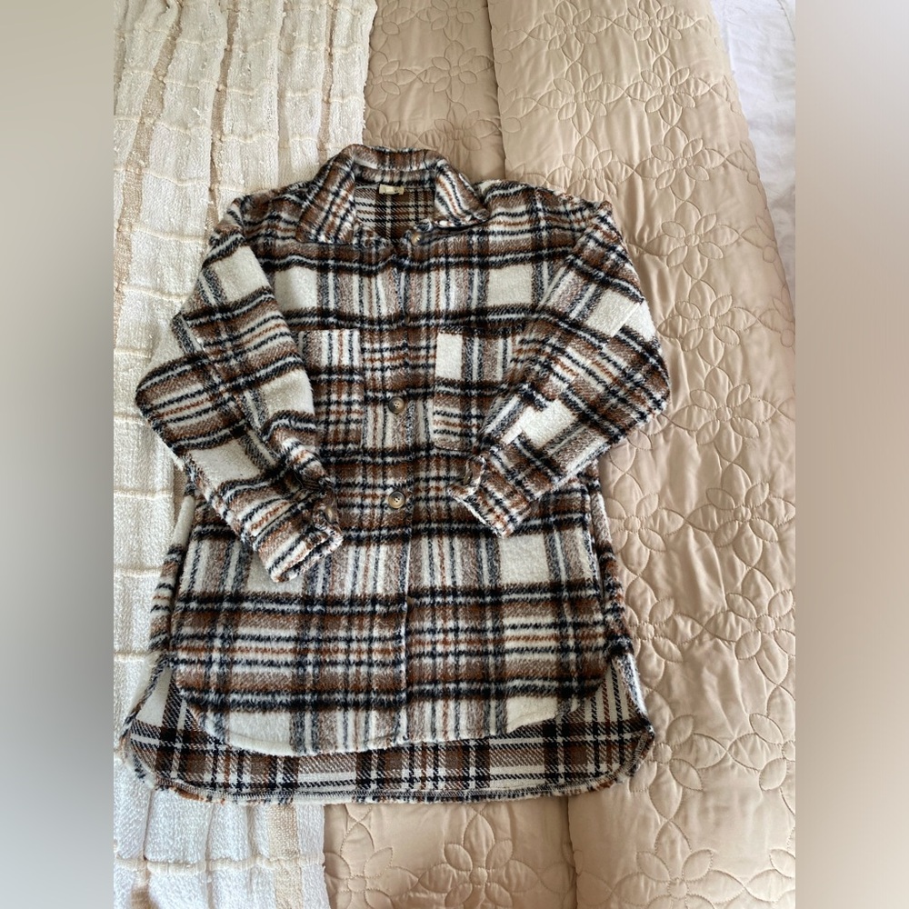 BKE Wool Blend Flannel Shacket
